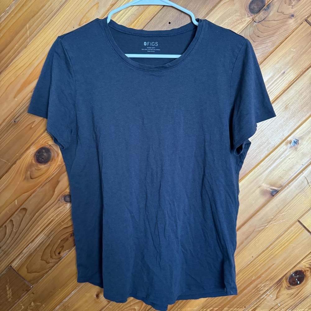 Figs Blue Super Soft T-Shirt Size Large